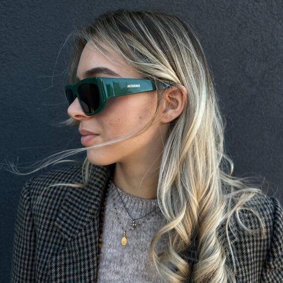 Jacquemus PILOTA JAC/2 C2 Sunglasses Ivory Pink Square Frame, Pink Lenses - Picture 3 of 10